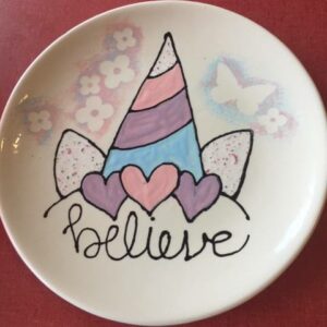 Custom Ceramic Plate that says believe