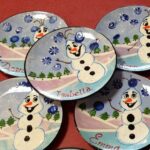 Childs Hand Painted Snowman Plate