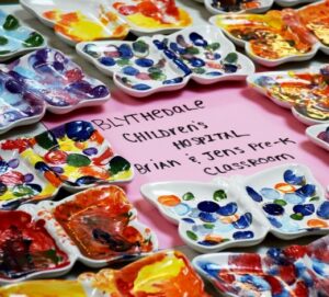 Blythedale Childrens Hospital Pottery Butterfly Plates